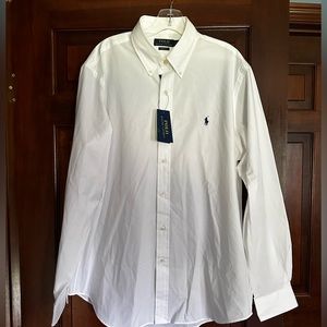 NWT Men’s white RL Polo button down shirt